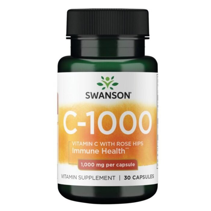 SWANSON Vitamin C-1000 Rose Hips 30 Kapsula